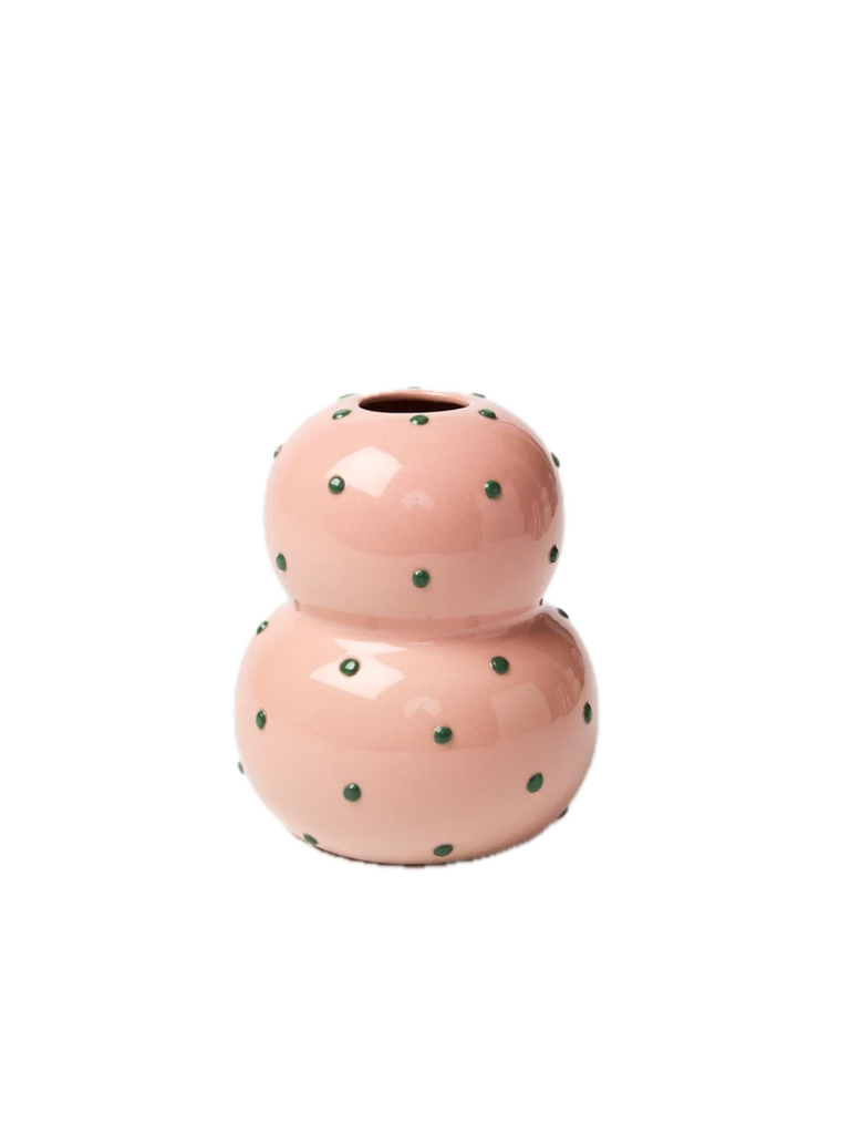 Fonda Vase Pink Green Dotty