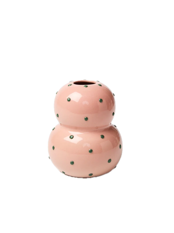 Fonda Vase Pink Green Dotty