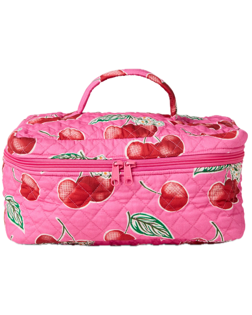 Cherry Blossom Quilted Cotton Toiletry Case