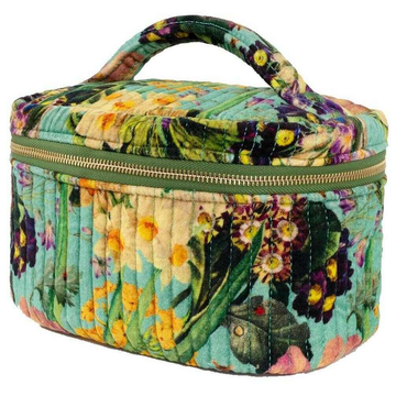 Quilted Velvet Vanity Case - Spring Flora