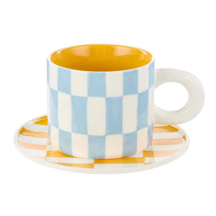 Check Mug & Plate Set