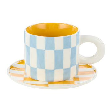 Check Mug & Plate Set