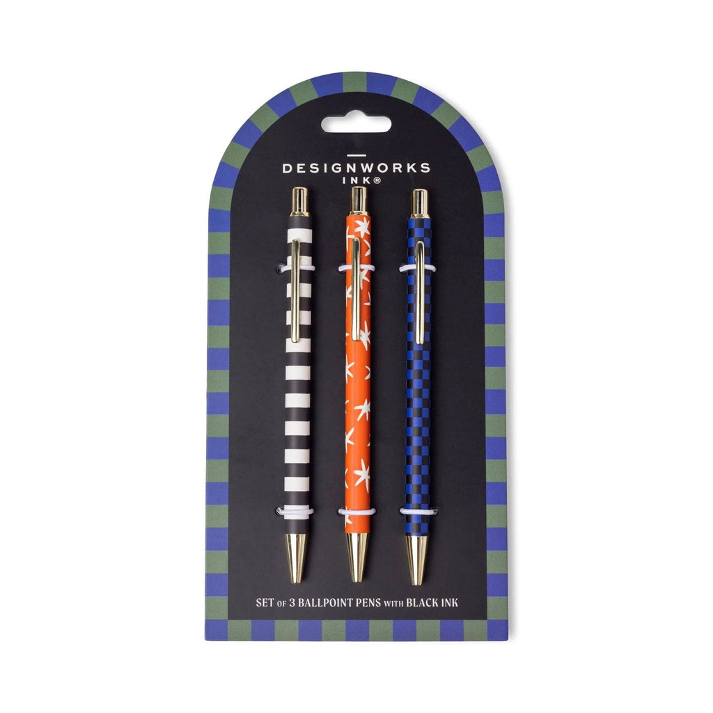 A Dopo 3 Pen Set - Stripe, Star, Check