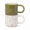 The Simon Set Of 2 Espresso Cups - Cream + Olive