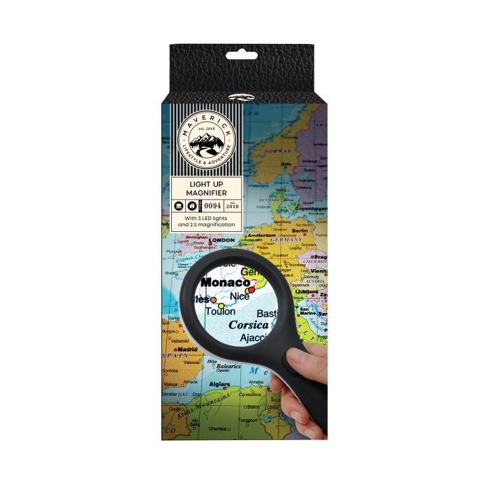Light Up LED Magnifier Black & Silver