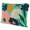 Cotton tufted pouch - Blue Blooms