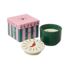 Charmed 8oz Green Glass w/ Embossed Chili Ceramic Lid & Printed Box - Chili Pepper & Mango