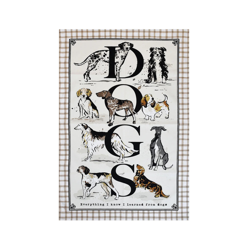 Country Dogs Tea Towel