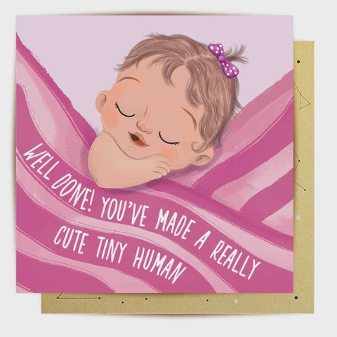 Greeting Card Cute Little Human Girl