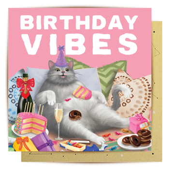 Greeting Card - Birthday Vibes Cat