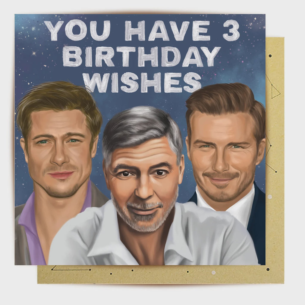 Greeting Card Three Birthday Wishes