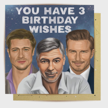 Greeting Card Three Birthday Wishes