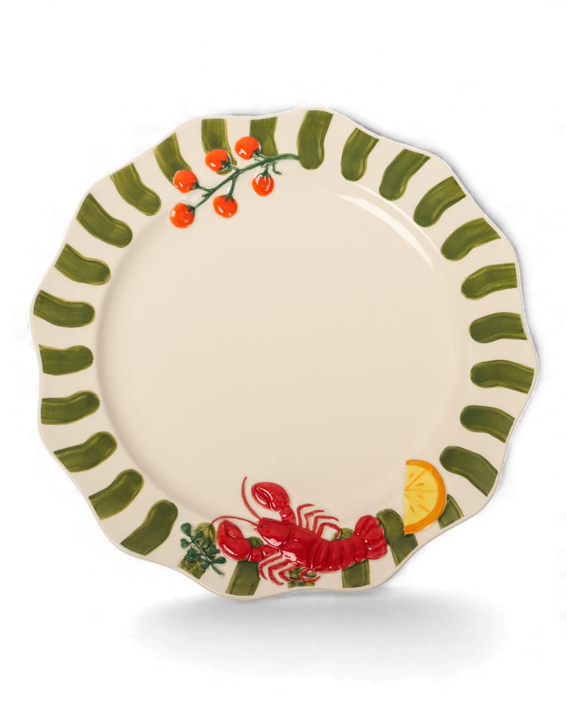 Seaview Stoneware Lobster Dinner Plate