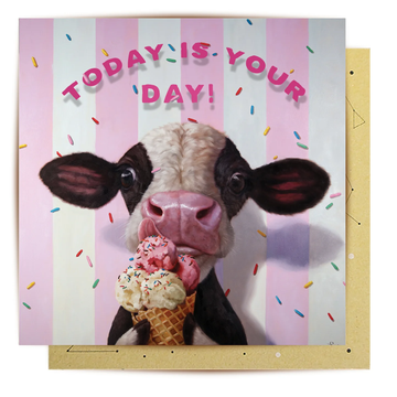 Greeting Card - Cow Sprinkles