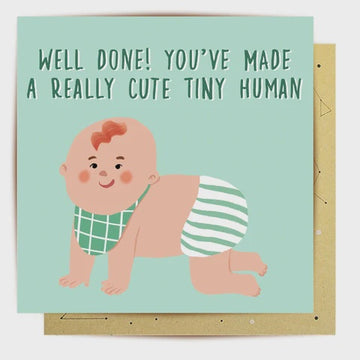 Greeting Card Cute Little Human Boy