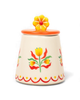 Retro Folk Stoneware Hand Painted Sugar Pot