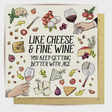 Greeting Card Like Cheese And Fine Wine
