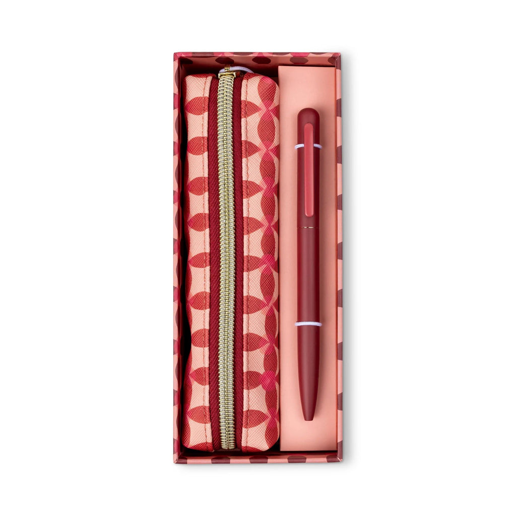 Pen & Pouch Set - Pinwheel Pink