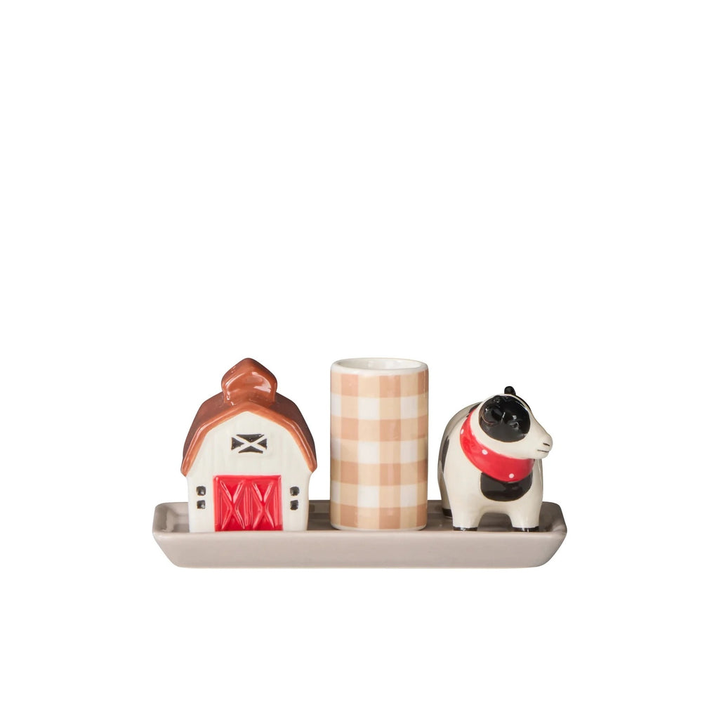 Homestead Salt & Pepper Shaker with Toothpick Holder Assorted Colour