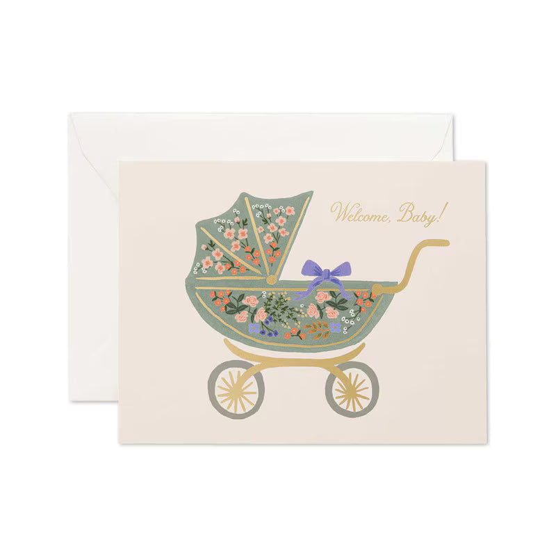Rifle Paper Co - Single Card - Floral Pram