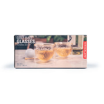 Golf Ball Glasses 2pcs Set Clear