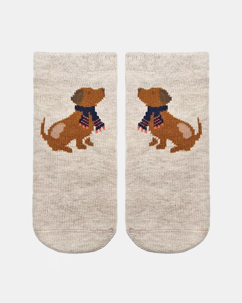 Organic Socks Ankle Jacquard/ Puppy Dog / 1 to 2 Years