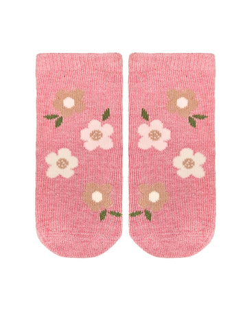 Organic Socks Ankle Jacquard/ Rosie Posie / 6 to 12 Months