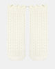 Organic Socks Knee Frilly Lace/ Cream / 6 to 12 Months