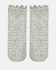 Organic Socks Knee Frilly Lace/ Fog / 6 to 12 Months