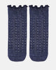 Organic Socks Knee Frilly Lace/ Ink / 6 to 12 Months
