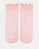 Organic Socks Knee Frilly Lace/ Misty Rose / 6 to 12 Months