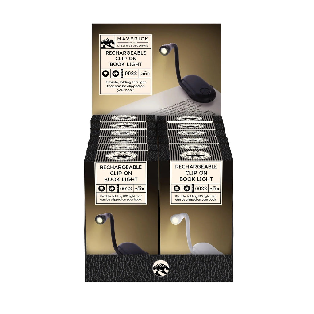 Rechargeable Clip On Book Light (Black or White)
