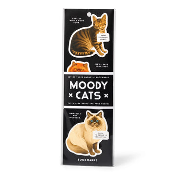 Moody Cats Magnetic Bookmarks