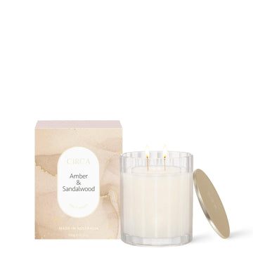 350g Candle - AMBER & SANDALWOOD - Handworks Nouveau Paperie
