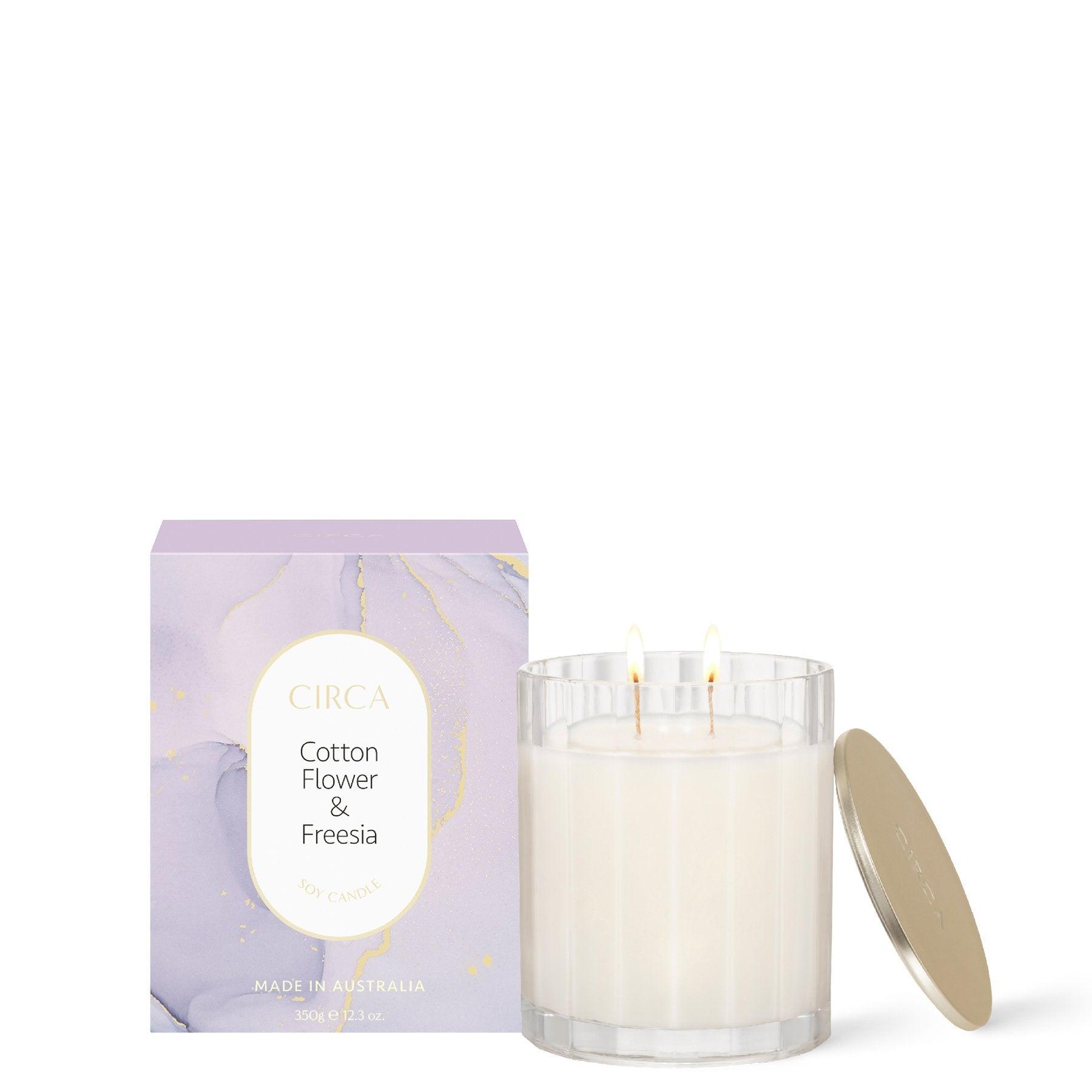 350g Candle - COTTON FLOWER & FREESIA - Handworks Nouveau Paperie