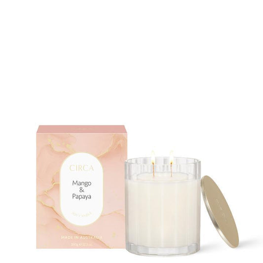350g Candle - MANGO & PAPAYA - Handworks Nouveau Paperie