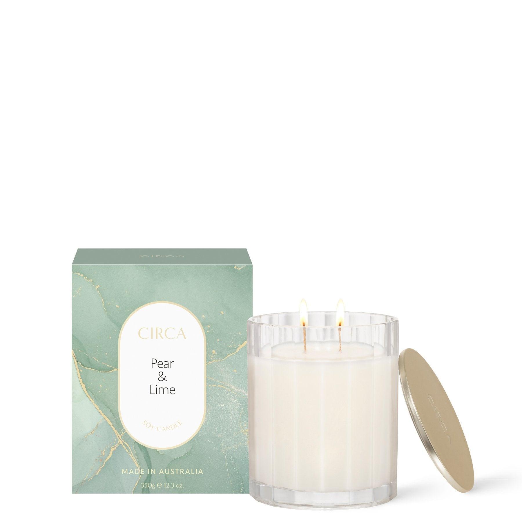 350g Candle - PEAR & LIME - Handworks Nouveau Paperie