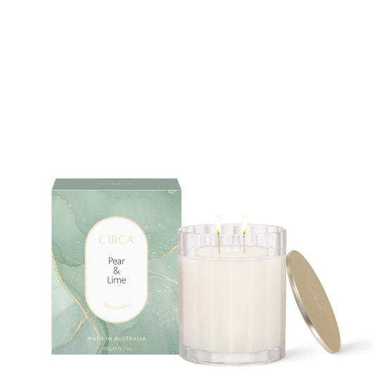 350g Candle - PEAR & LIME - Handworks Nouveau Paperie