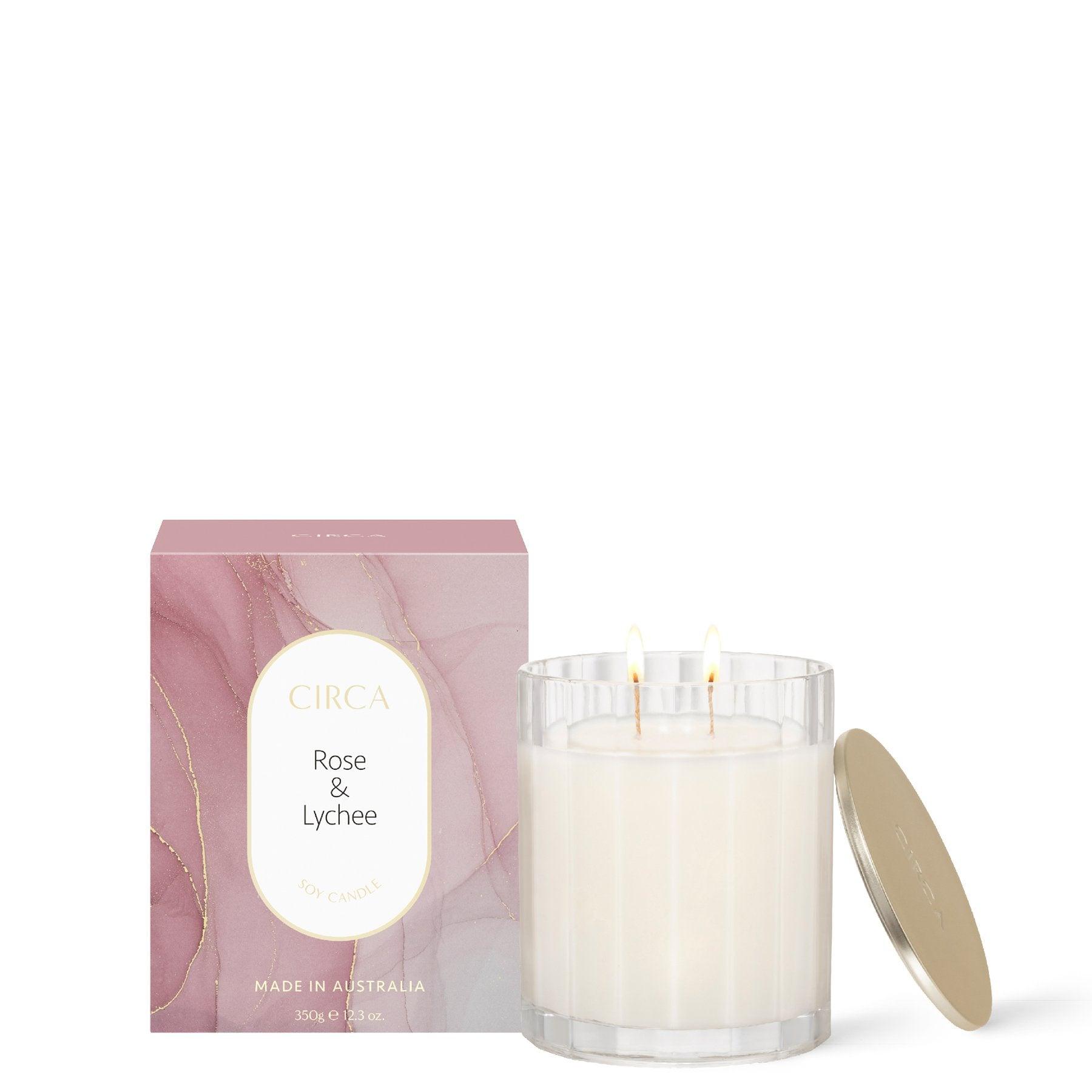 350g Candle - ROSE & LYCHEE - Handworks Nouveau Paperie