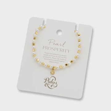 Pearl aura of gold gem bracelet