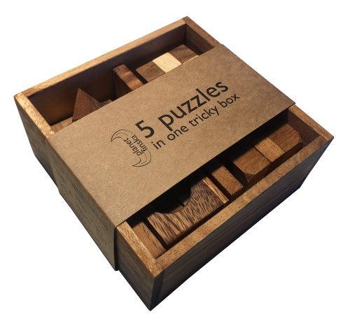 5 Puzzles In One Tricky Box - Handworks Nouveau Paperie