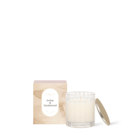 60g Candle - AMBER & SANDALWOOD - Handworks Nouveau Paperie