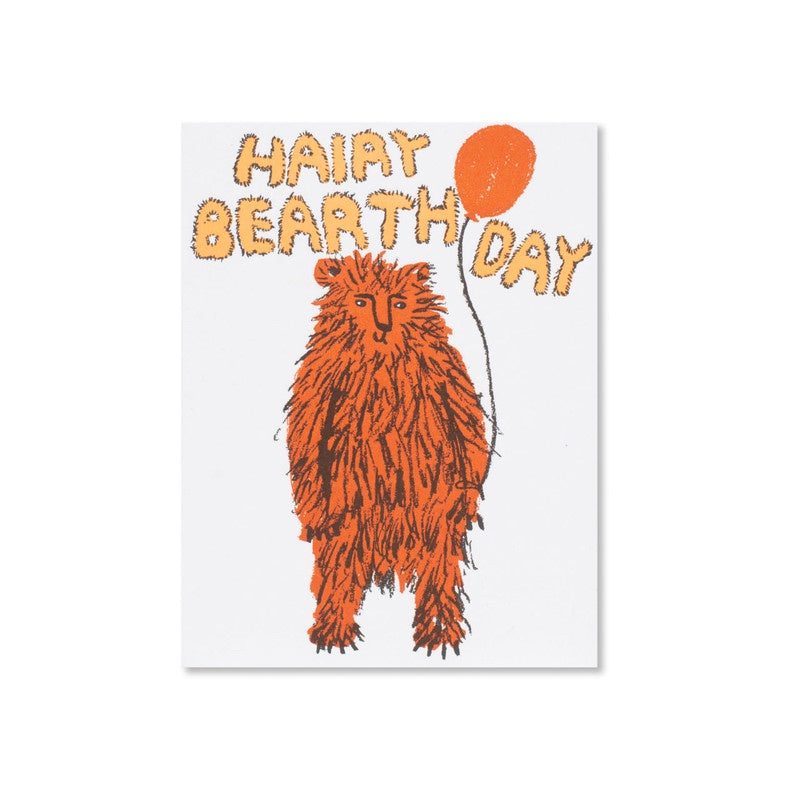 Egg Press - Single Card - Hairy Birthday Bear