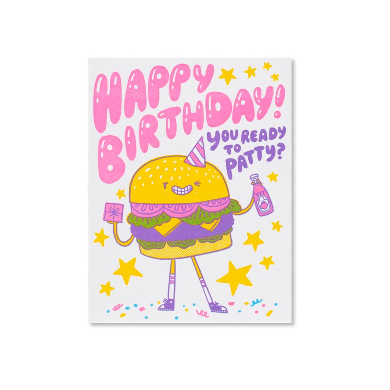 Hello Lucky - Single Card - Burger Birthday