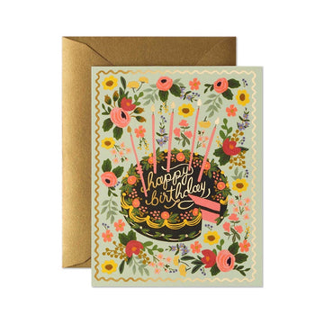Rifle Paper Co - Single Card - Floral Cake Birthday