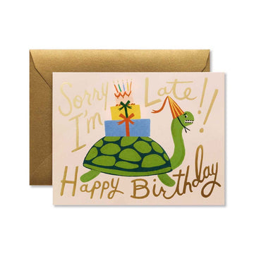Rifle Paper Co - Single Card - Turtle Belated Birthday