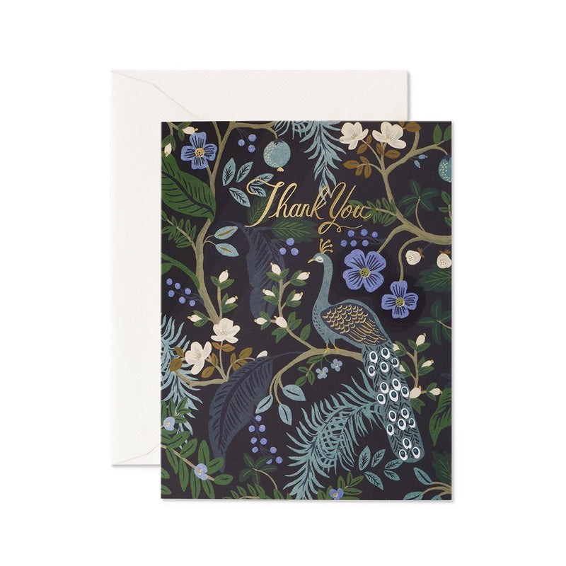 Rifle Paper Co - Single Card - Peacock Thank You
