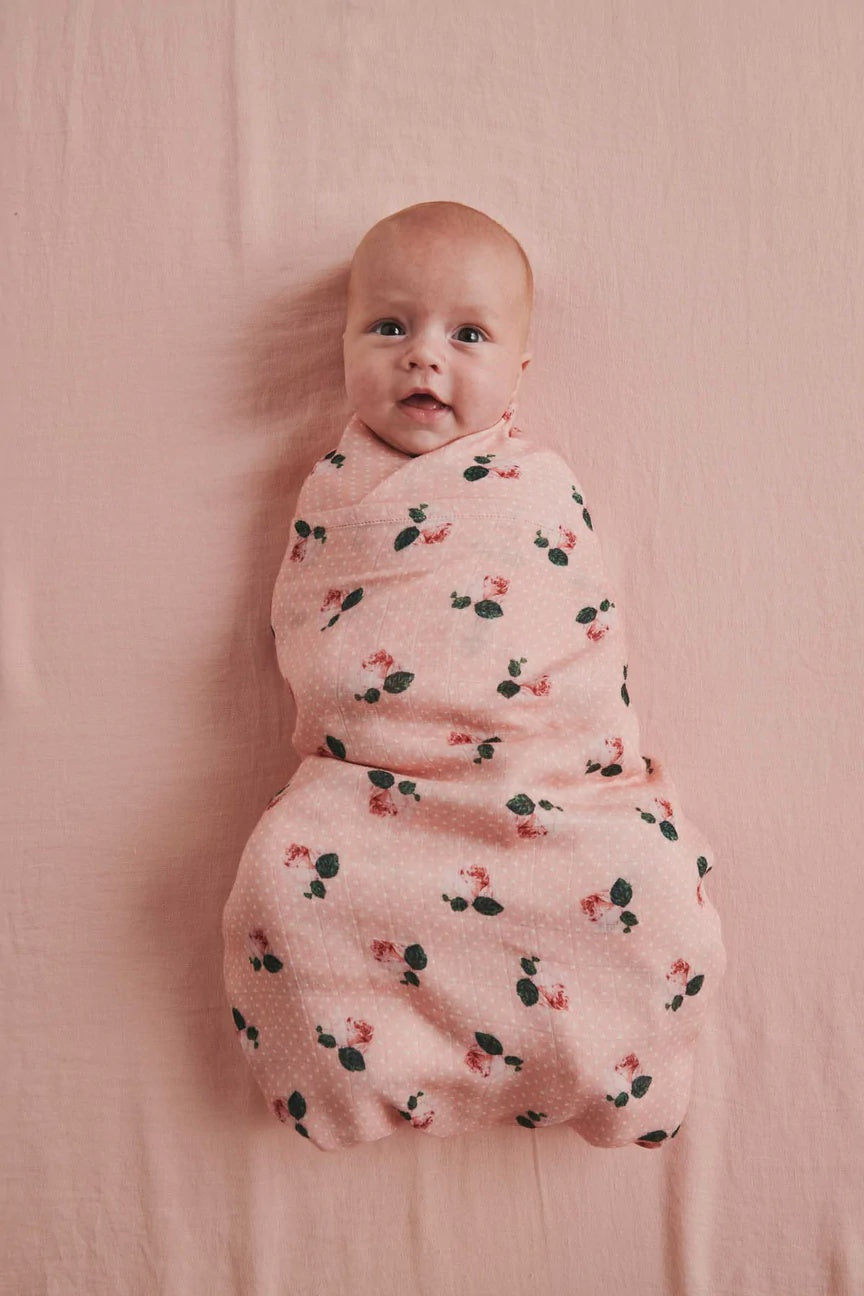 Polkadot Rose Bamboo Swaddle One Size