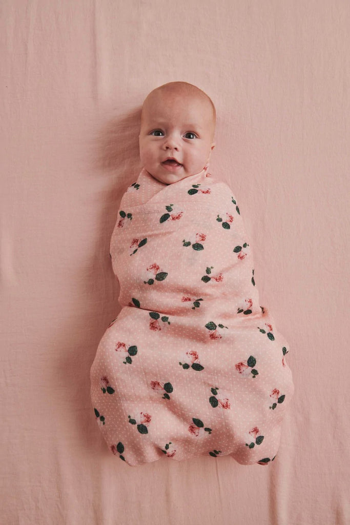 Polkadot Rose Bamboo Swaddle One Size