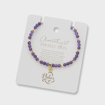 Amethyst aura of gold gem bracelet - Handworks Nouveau Paperie